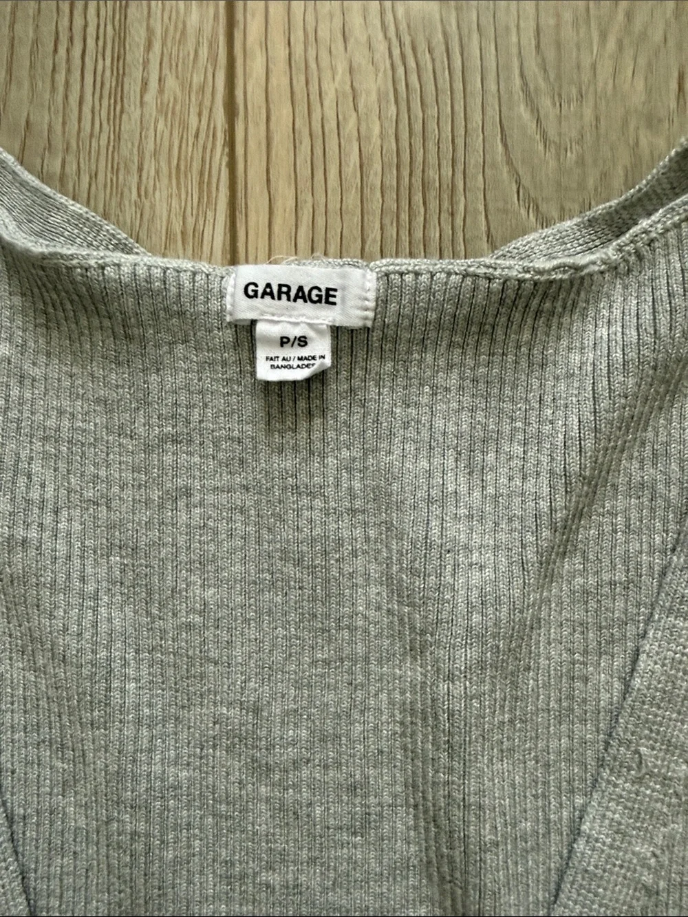 Garage grey Ribbed Button-Front Knit Vest - Picture 2 of 3